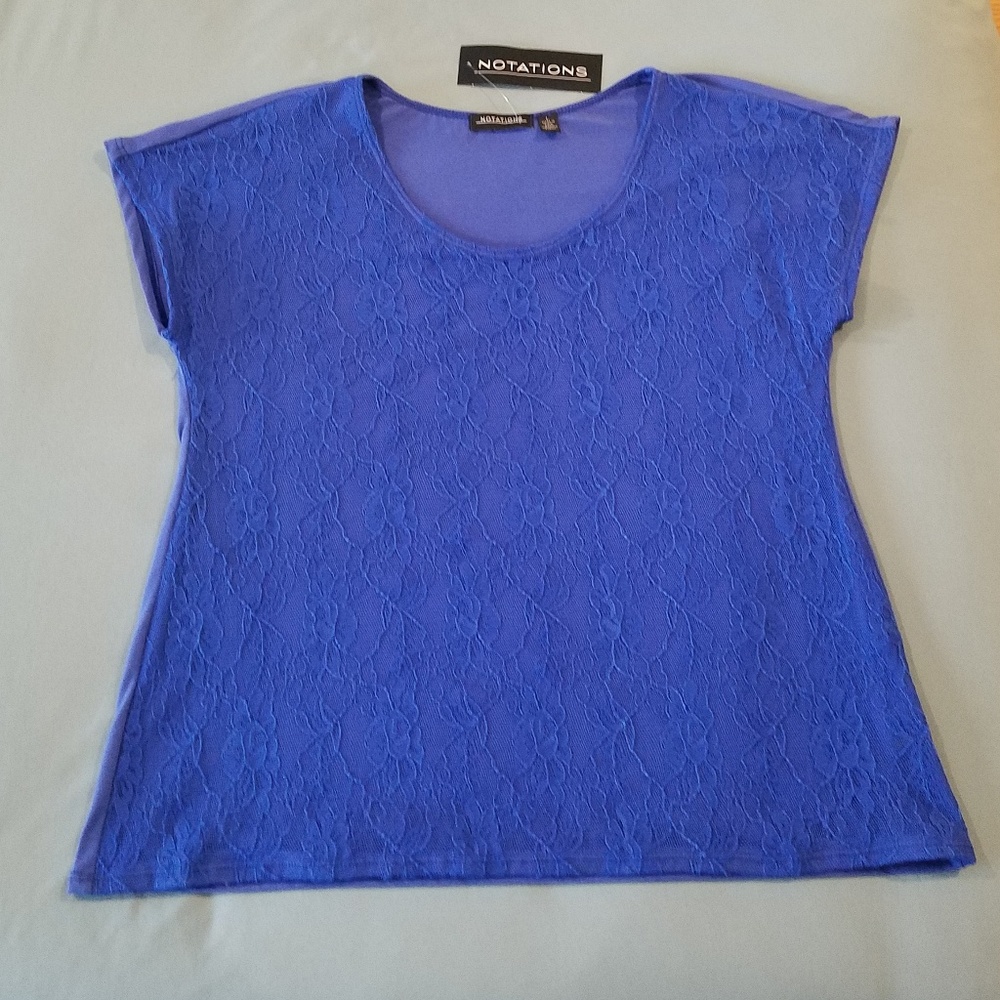Notations Floral Lace Lined Blouse - Picture 6 of 8